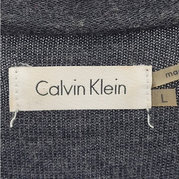 Calvin Klein Gray Knit Whimsy Goth Ruffle Skirt Midi Bodycon Sweater Dress - Picture 4 of 14